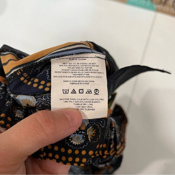 Elevenses Anthro Palazzo Geometric Multicolor Print Flowy Pants Womens Size 4 - Picture 5 of 8